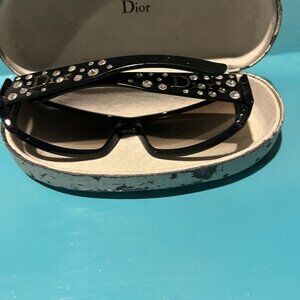 Vintage Dior Black Rhinestone Glasses